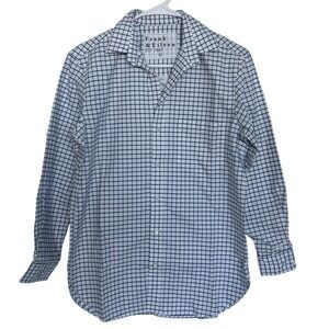 Frank‎ and Eileen Joedy Blue White Gingham Check Cotton Button Up Shirt XS